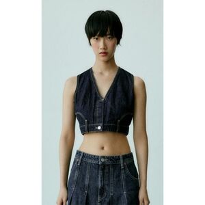 Zara Denim Cropped Top